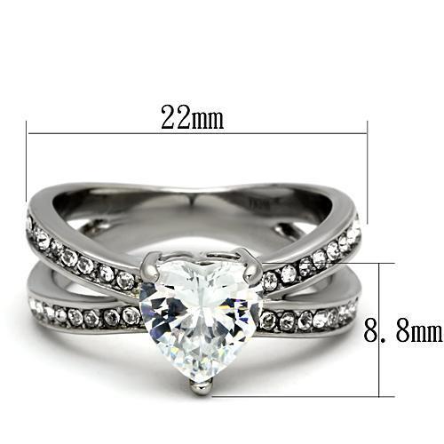 Women Stainless Steel Cubic Zirconia Rings TK851 - Jewelry & Watches - Bijou Her -  -  - 
