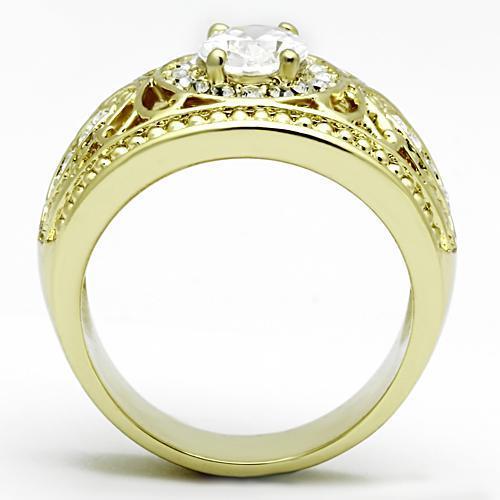 Stainless Steel Cubic Zirconia Women's Ring - Clear Stone Jewelry - Jewelry & Watches - Bijou Her -  -  - 