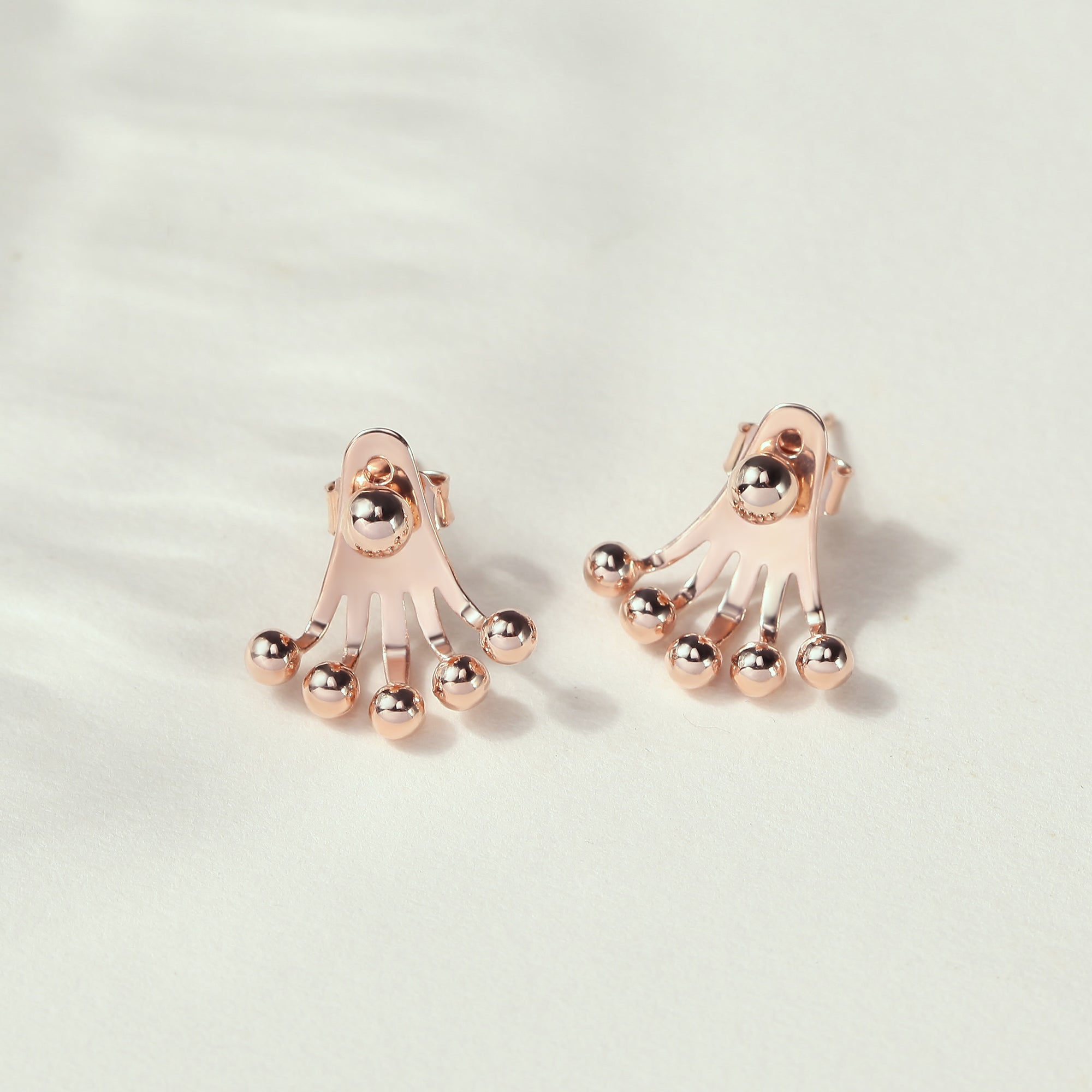 Minimal Ball-Shaped Ear Jacket Earring in Sterling Silver 
Small and dainty, perfect for everyday wear. Available in silver, gold, and rose gold. Safe for sensitive skin. - Earrings - Bijou Her -  -  - 