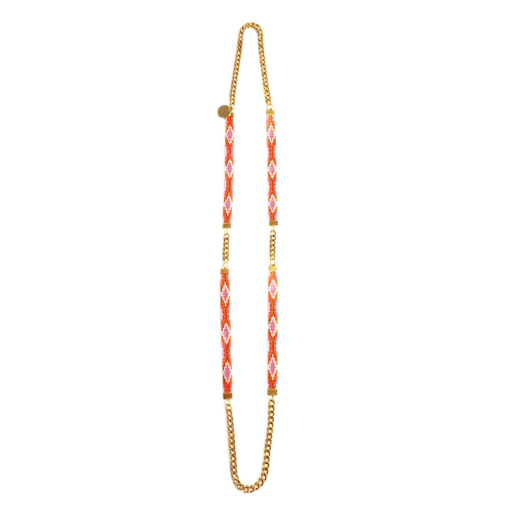 Shh by Sadie Orange Layering Necklace - Long & Shimmering - Jewelry & Watches - Bijou Her -  -  - 