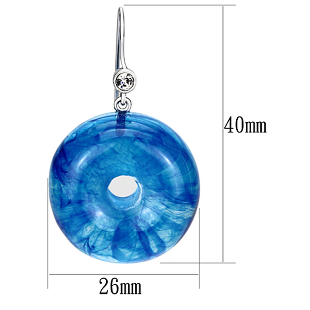 IP Rhodium Brass Earrings with Blue Topaz Stone - 16.80g Weight - Jewelry & Watches - Bijou Her -  -  - 