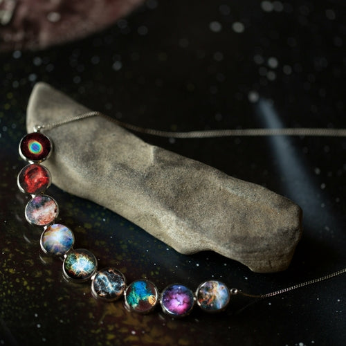 Nebula Rainbow Necklace - 9 Celestial Designs in Silver Pendant - Jewelry & Watches - Bijou Her - Color -  - 