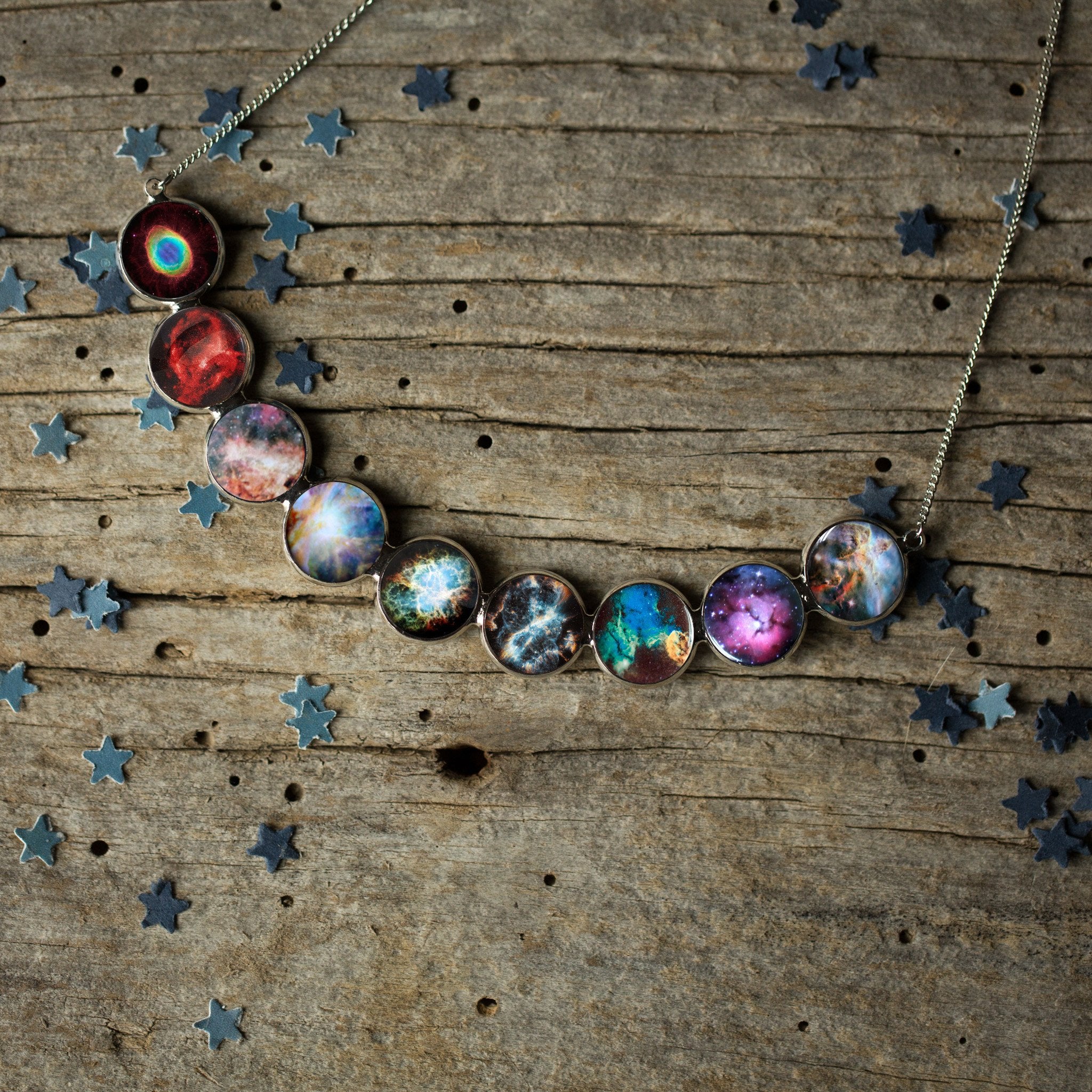 Nebula Rainbow Necklace - 9 Celestial Designs in Silver Pendant - Jewelry & Watches - Bijou Her -  -  - 