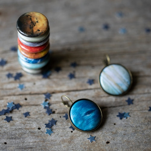 Interchangeable Solar System Earrings - Magnetic Planets, Moon, and Sun Set in Silver or Bronze Tone - Perfect Gift for Astronomy Lovers and STEM Teens - Jewelry & Watches - Bijou Her - Color - Images - Add Pluto?