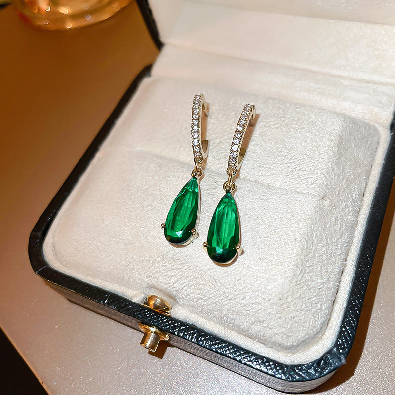 New Fashion Emerald Diamond Earrings - 0 - Bijou Her -  -  - 