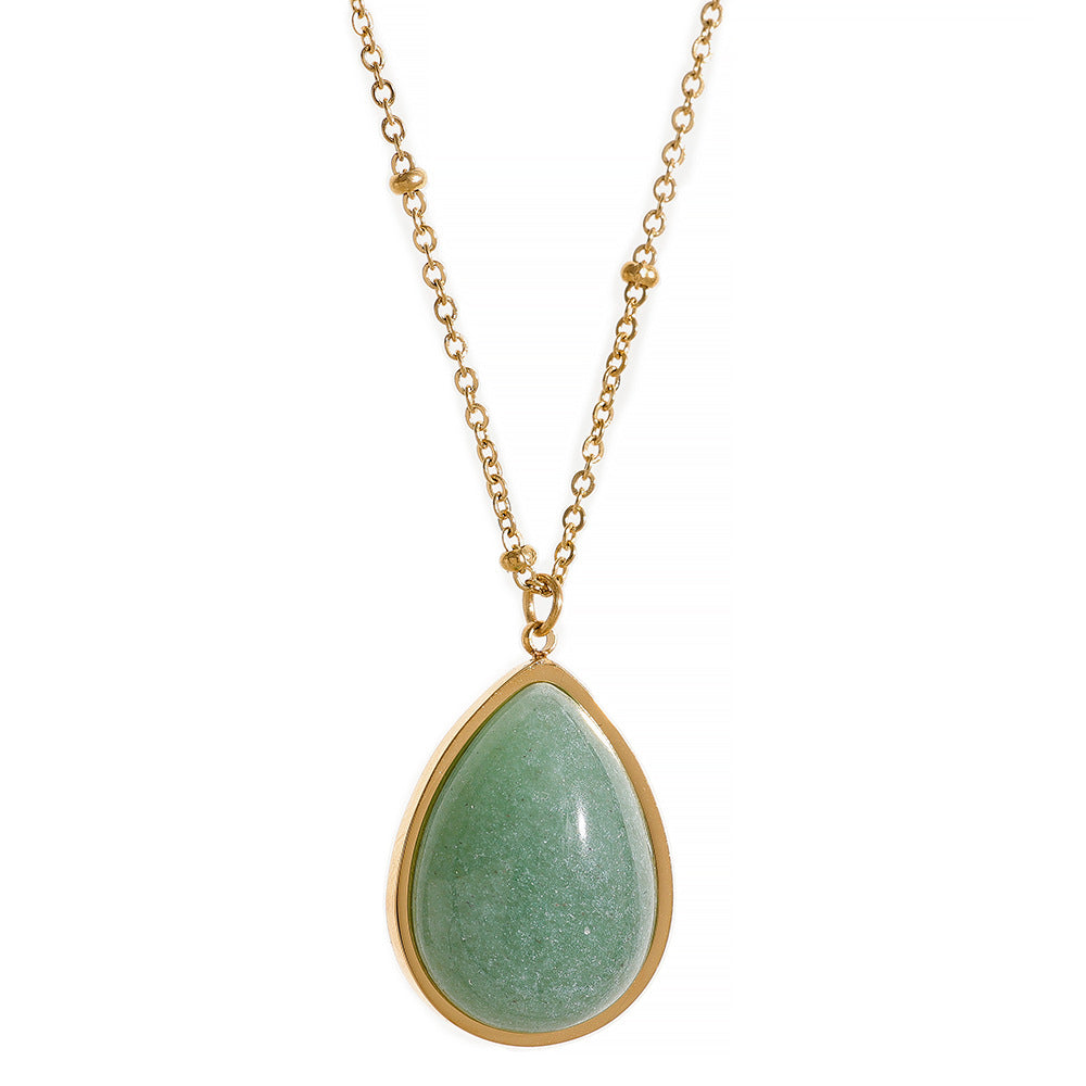 Women's Mint Green Roman Natural Stone Necklace - 0 - Bijou Her - Color -  - 