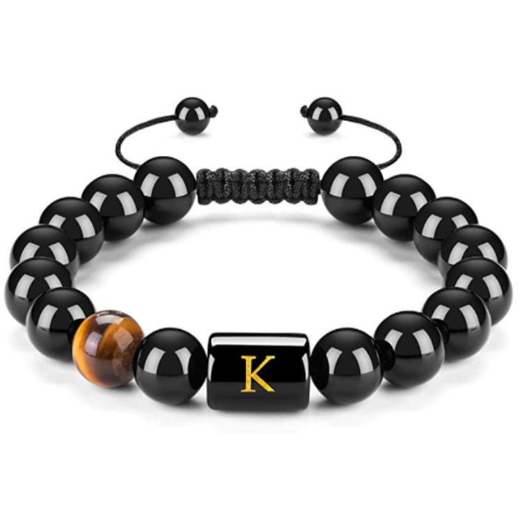 Men's Natural Black Agate Bracelet - 0 - Bijou Her - style -  - 