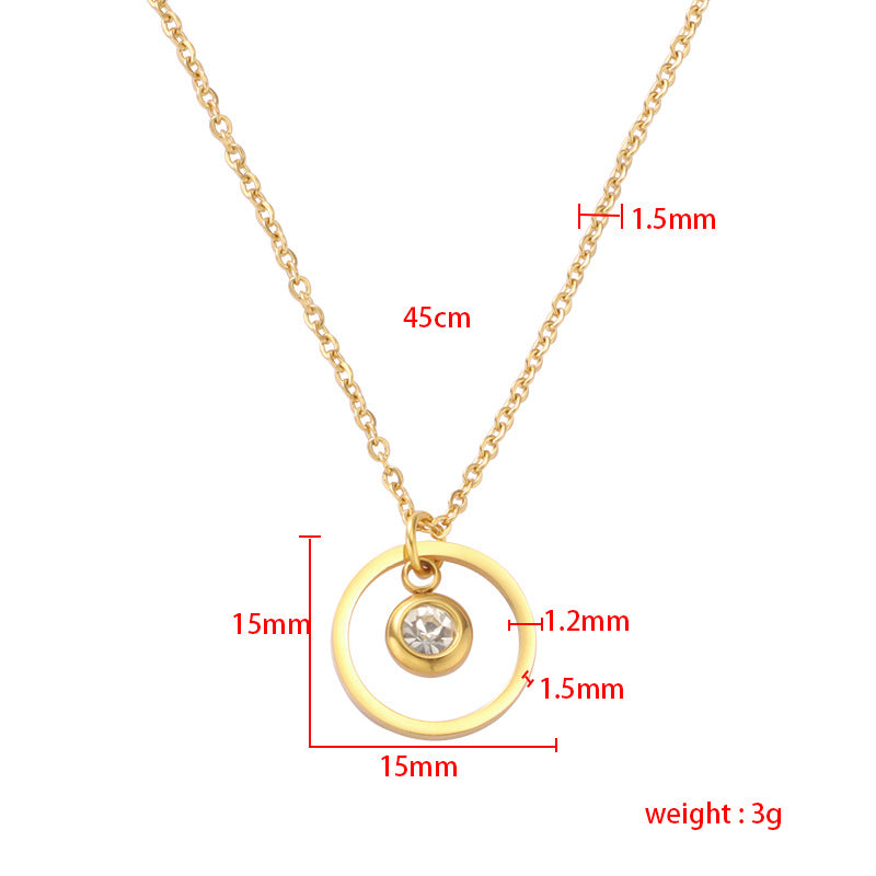 Water Cup Diamond Round Pendant - 0 - Bijou Her -  -  - 