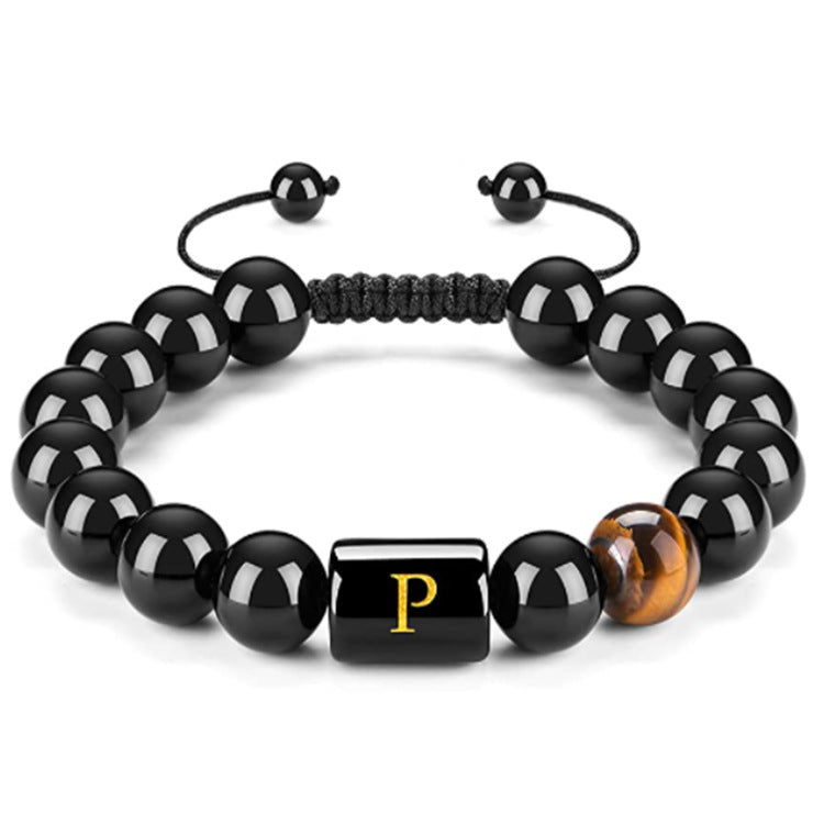 Men's Natural Black Agate Bracelet - 0 - Bijou Her - style -  - 