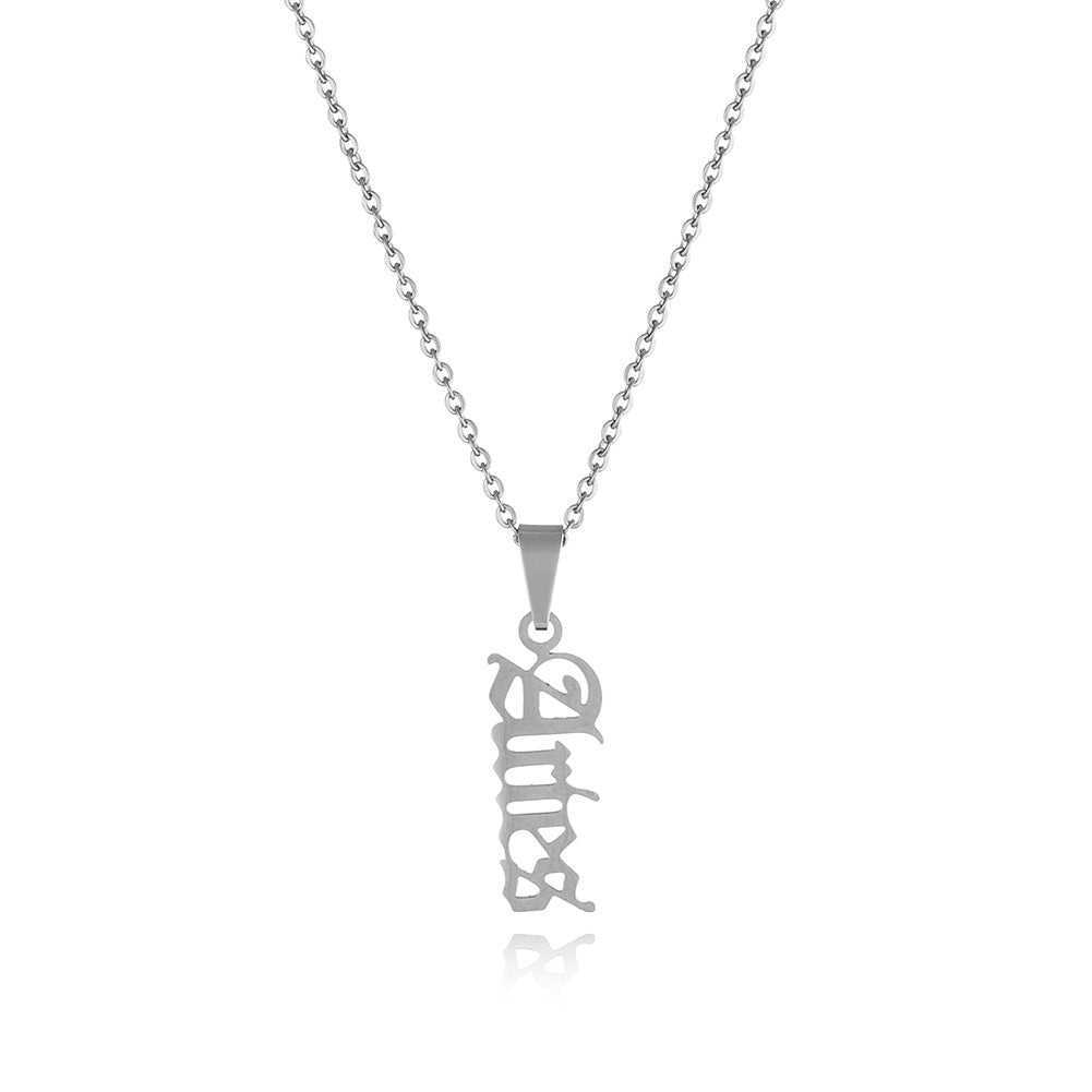 The Twelve Signs Of The Zodiac Stainless Steel Letters Of The Alphabet Pendant Necklace - 0 - Bijou Her - Color - constellation - 