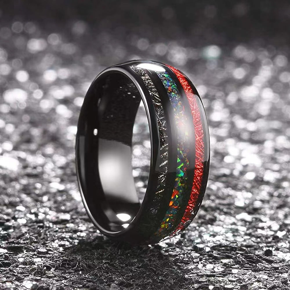 Opal Ruby Black Meteorite Ring - 0 - Bijou Her -  -  - 