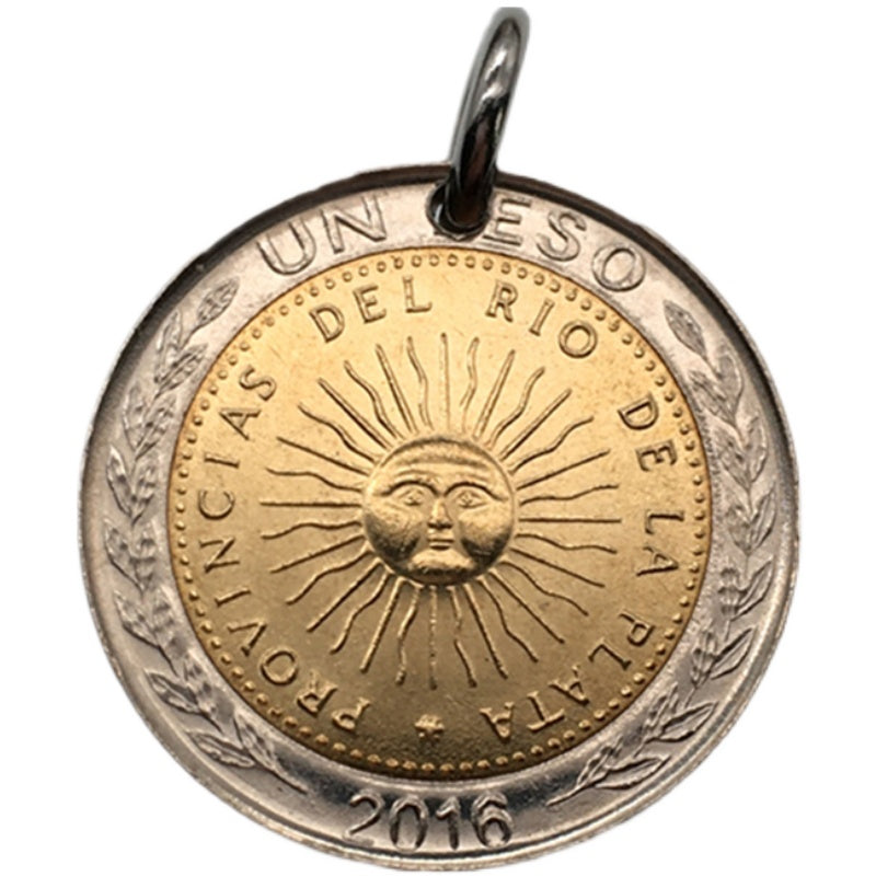 Sun Coin Pendant Pendant Ornament Round Brand Coin Necklace Men's - 0 - Bijou Her -  -  - 