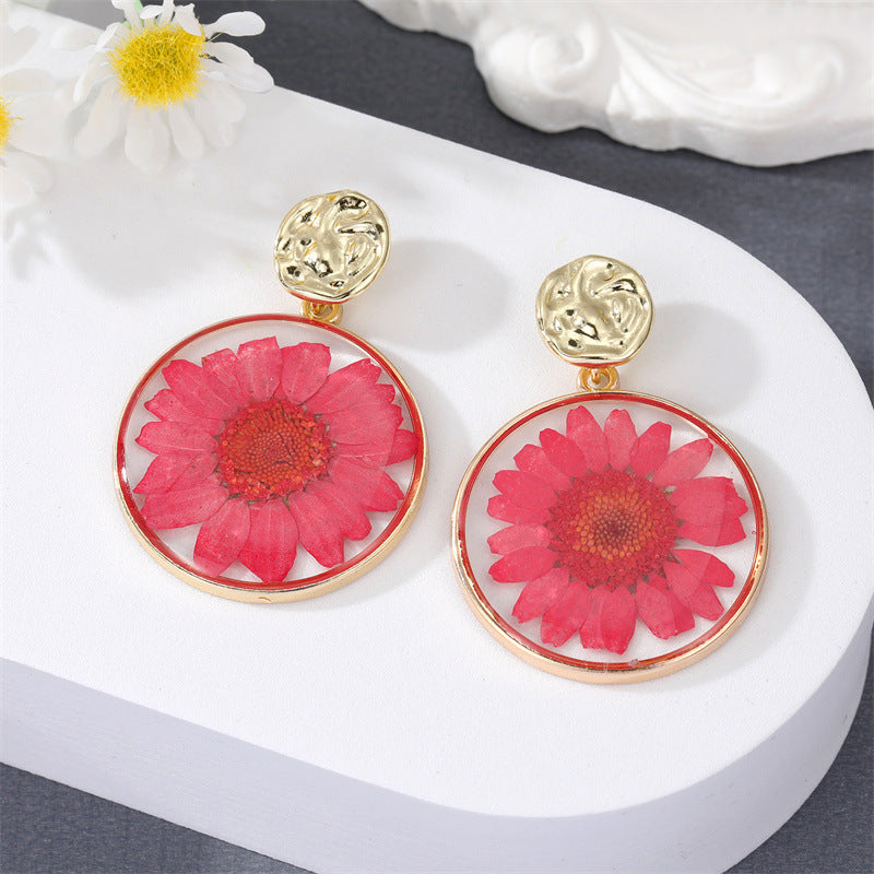 Versatile Transparent Dry Flower Earrings - 0 - Bijou Her - Color -  - 