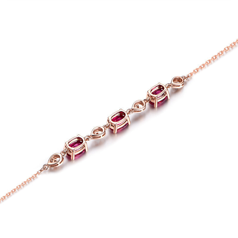 Imitation Red Tourmaline Color Gem Bracelet - 0 - Bijou Her -  -  - 