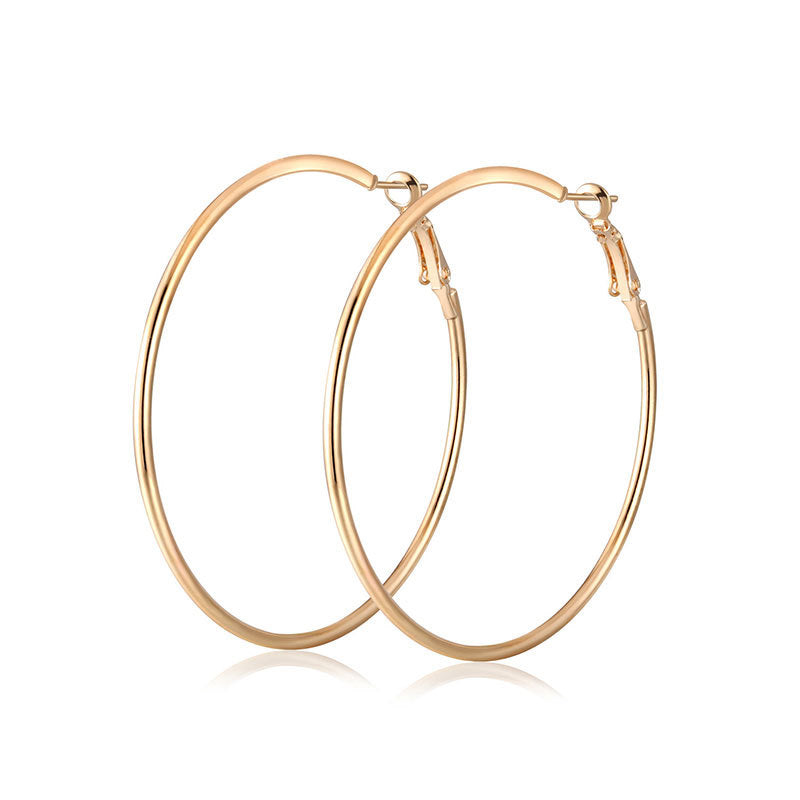 Simple Personality Metal Glossy Surface Ear Hoop Jewelry - 0 - Bijou Her - Color -  - 