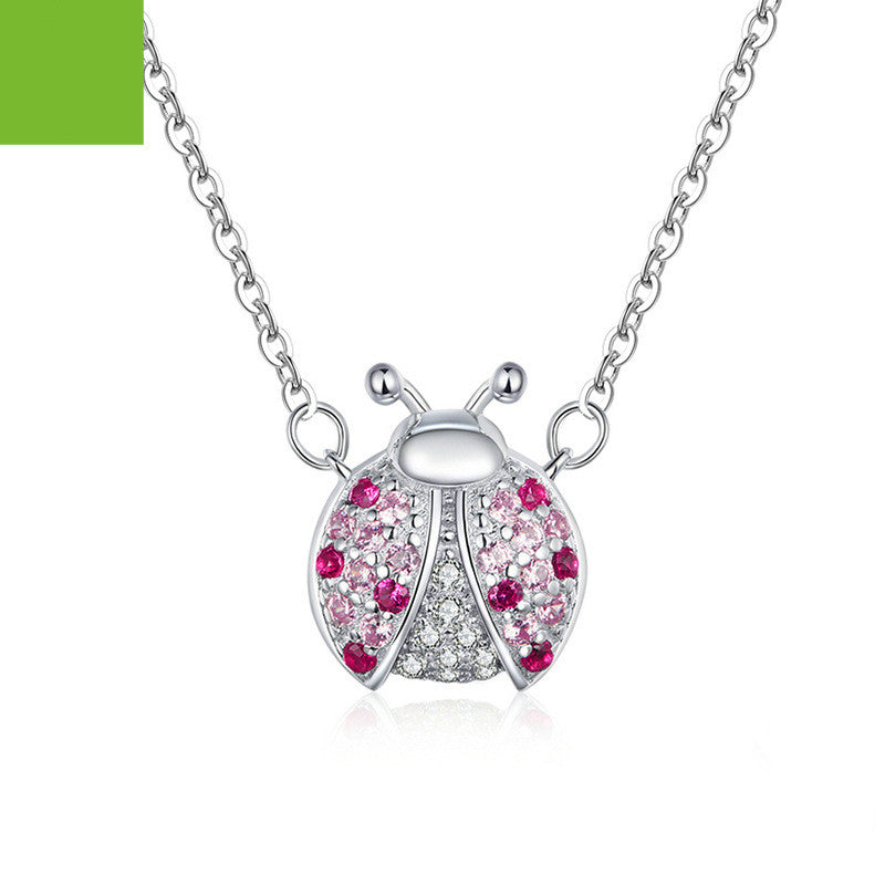 Little Ladybug Sterling Silver Necklace - 0 - Bijou Her -  -  - 