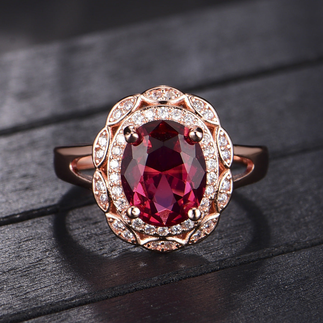 High-end Oval Group Zircon Ring - 0 - Bijou Her -  -  - 