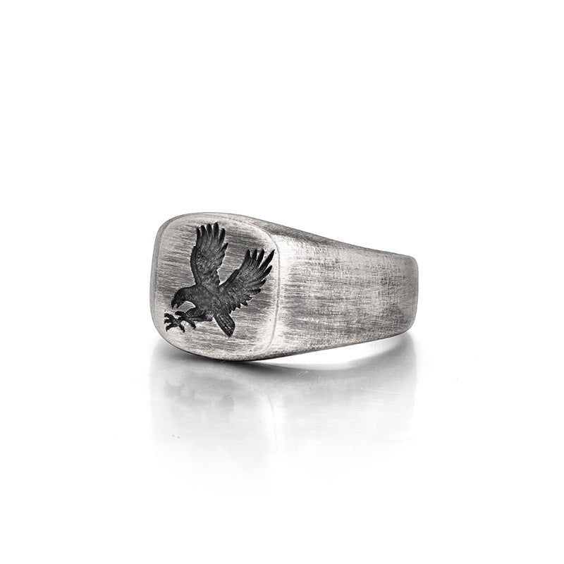 Men's Vintage Eagle Thai Silver Ring - 0 - Bijou Her -  -  - 