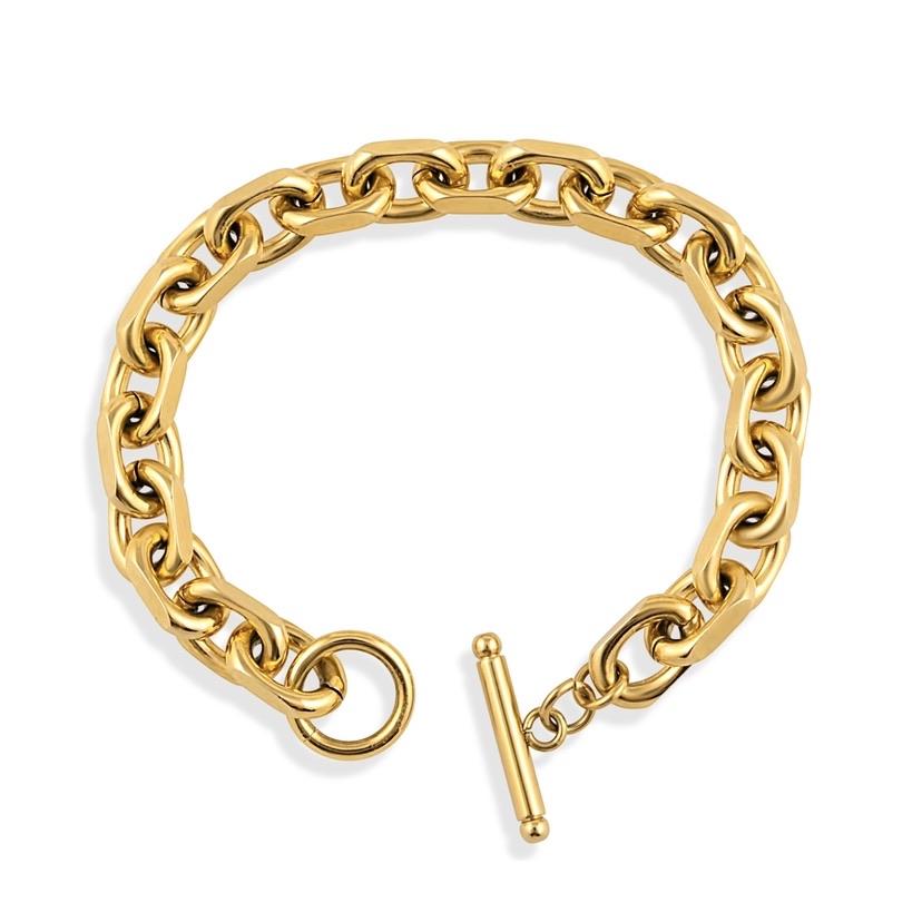 Sophisticated Alexis Toggle Chain Bracelet - Water Resistant, Hypoallergenic, 18k Gold Plated - Jewelry & Watches - Bijou Her -  -  - 