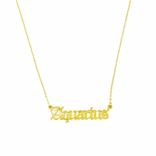 Olde English Zodiac Necklace - Trendy and Classy Jewelry - Necklaces - Bijou Her - Size -  - 