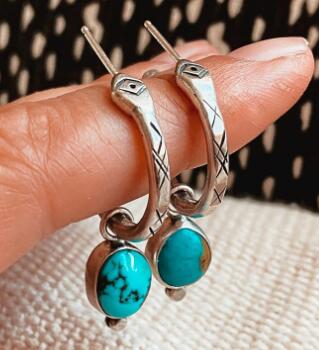 Vintage Personality Turquoise Feminine Earrings - 0 - Bijou Her -  -  - 