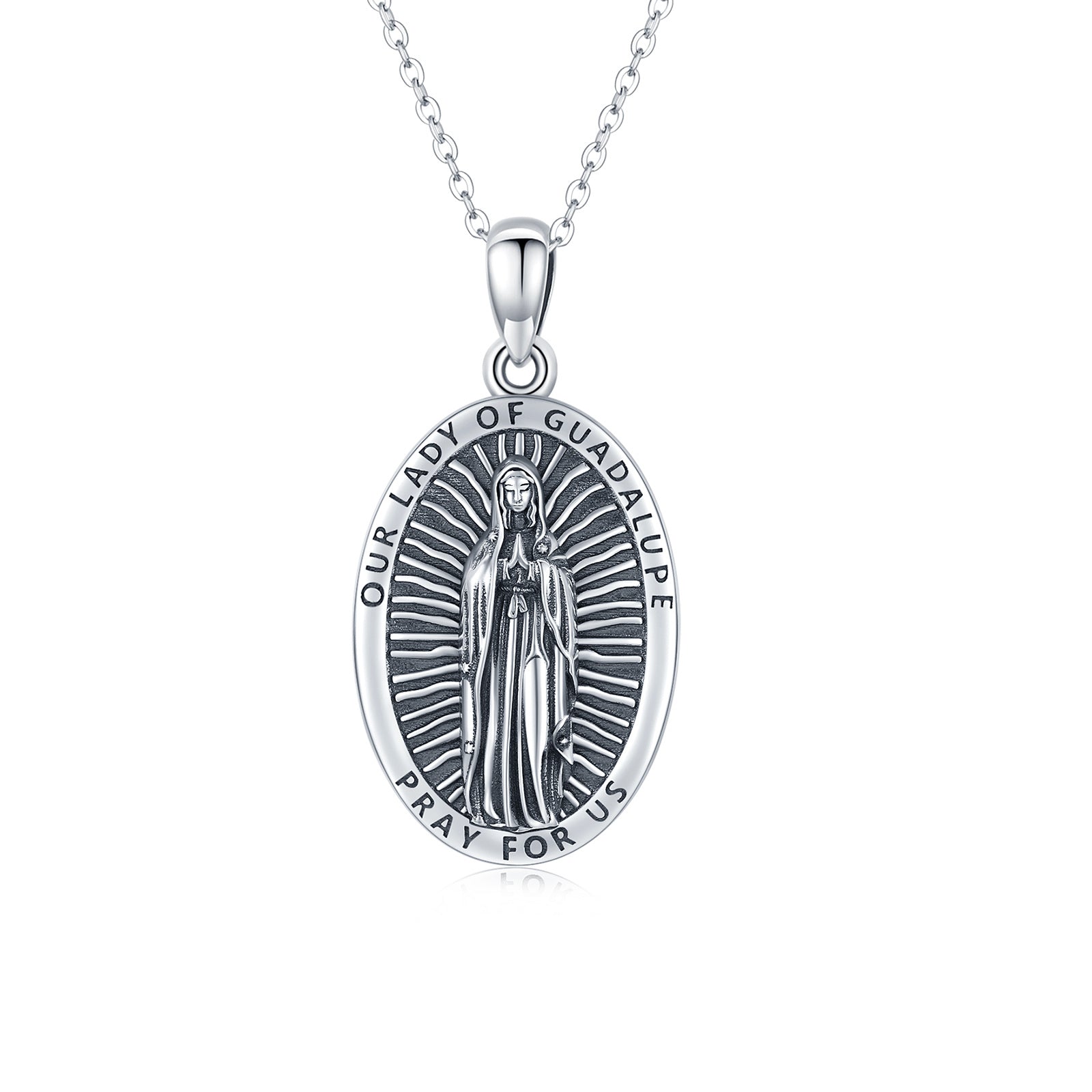 Our Lady of Guadalupe Pendant Necklace in 925 Sterling Silver - 5 - Bijou Her - style -  - 