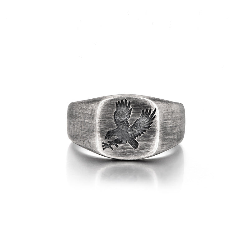 Men's Vintage Eagle Thai Silver Ring - 0 - Bijou Her -  -  - 