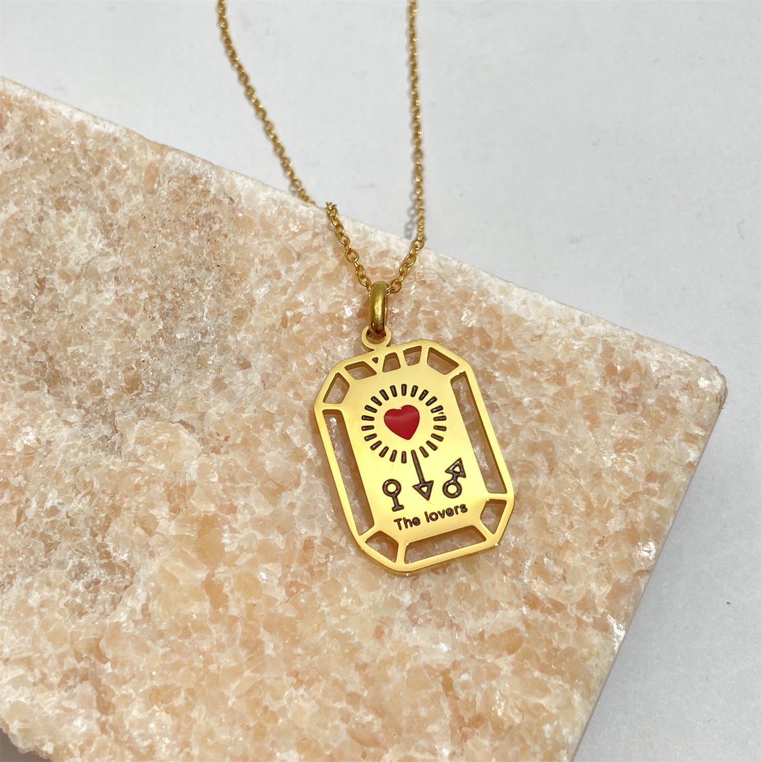 Vintage Divination Tarot Card Necklace Female - 0 - Bijou Her - Color -  - 