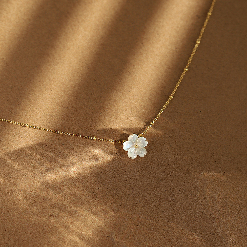 Simple Temperament Exquisite Flower Necklace - 0 - Bijou Her -  -  - 