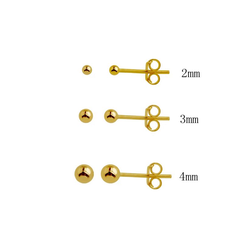 Women's Mini Gold Ball Earrings - 0 - Bijou Her -  -  - 