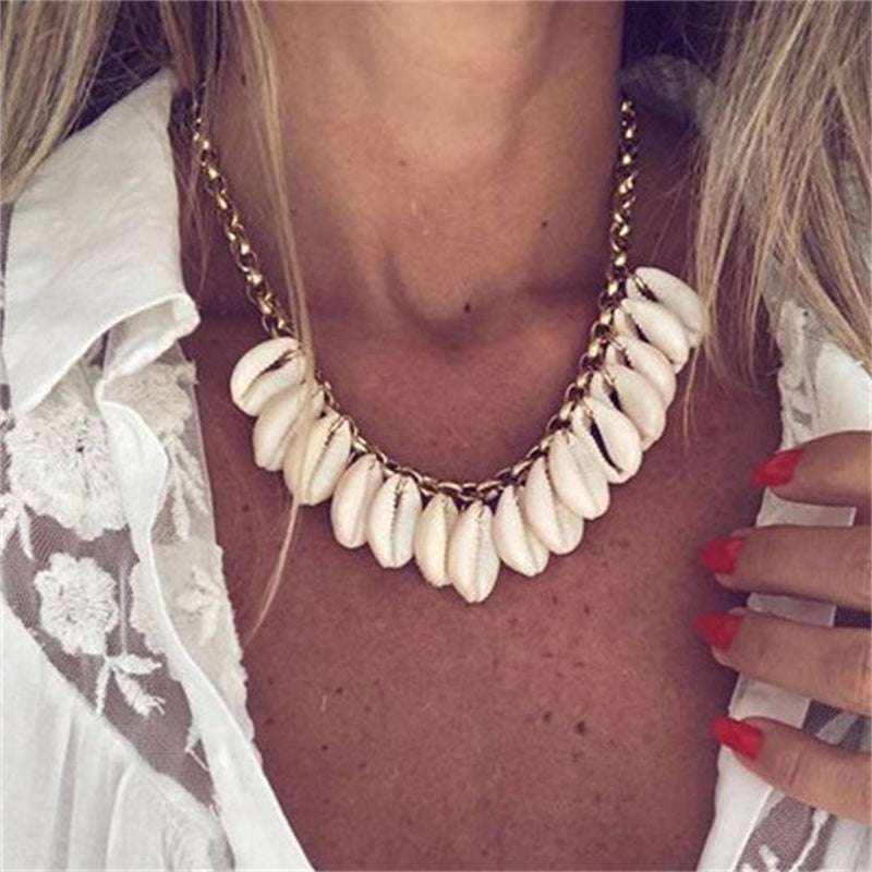 Women's Fashion Creative Bohemian Style Alloy Shell Necklace - 0 - Bijou Her -  -  - 