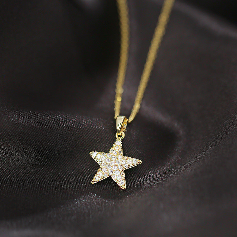 Women's Fashion Simple Star Titanium Steel Necklace - 0 - Bijou Her -  -  - 