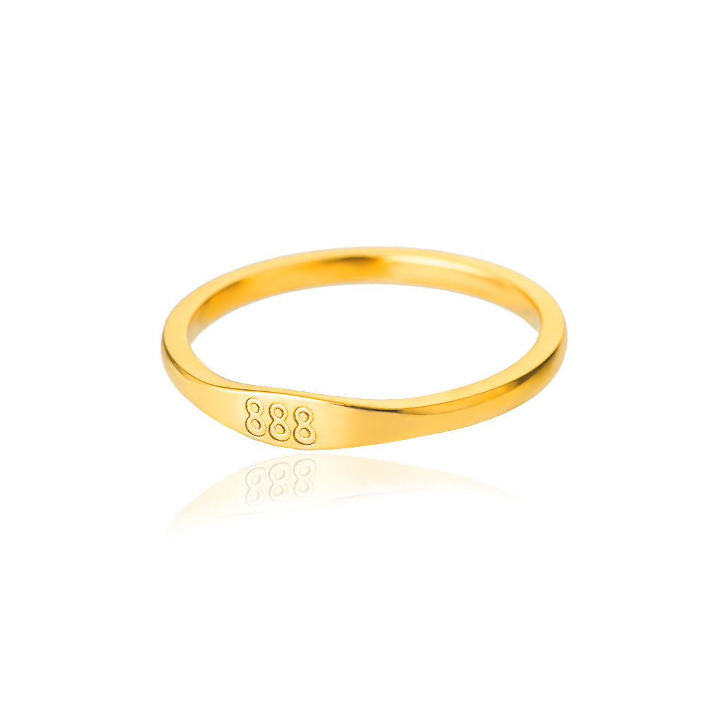 Simple Digital Stainless Steel Ring - 0 - Bijou Her - style - Size - 