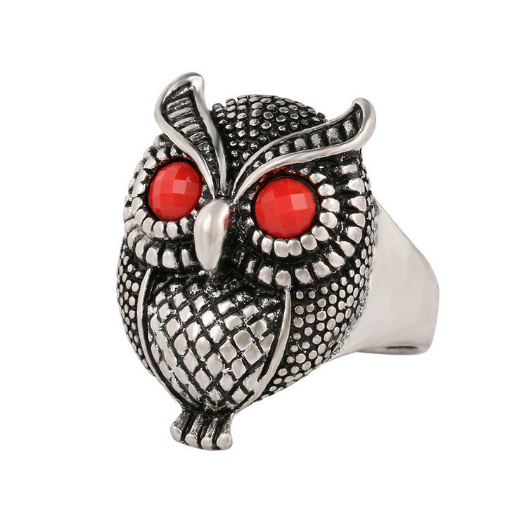 Men's And Women's Fashion Owl Animal Alloy Ring - 0 - Bijou Her - Color - Size - 