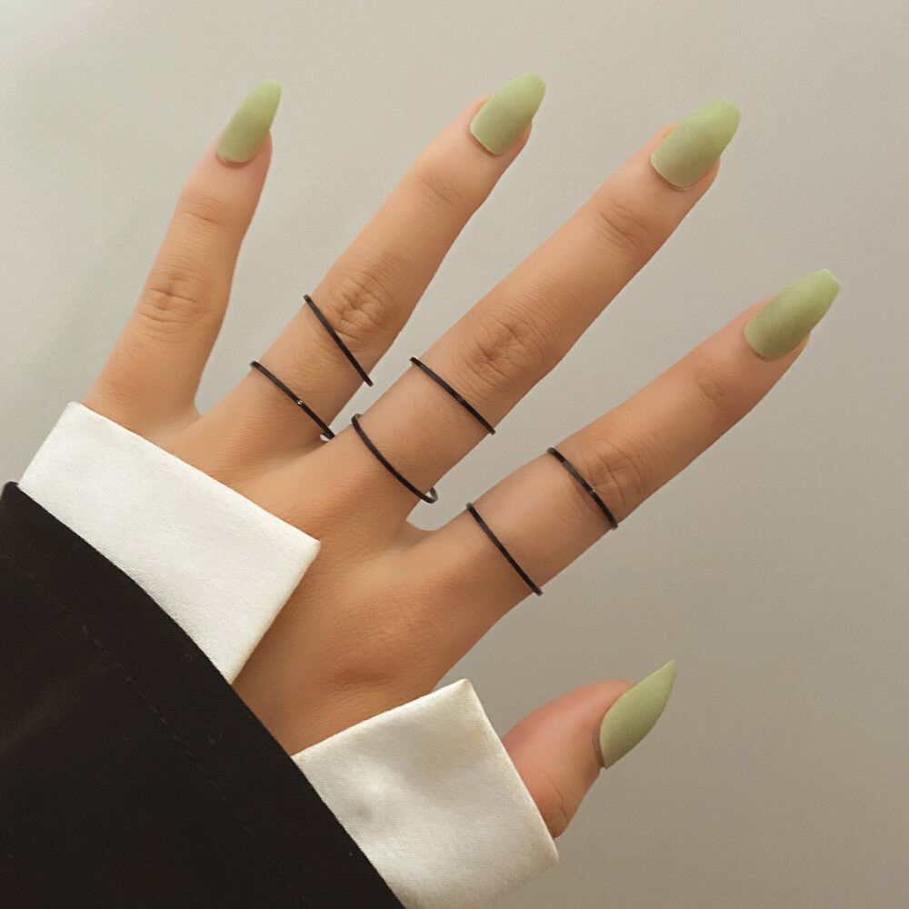 Ring Opening Black Joint Ring Set 5 Piece Set Snake Dark System Ring Interfinger - 0 - Bijou Her -  -  - 