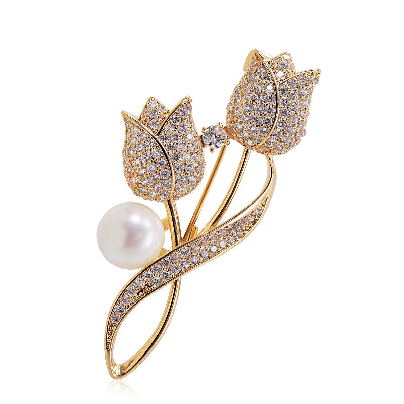 New Fashion Pearl Accessories Button Brooch - 0 - Bijou Her -  -  - 