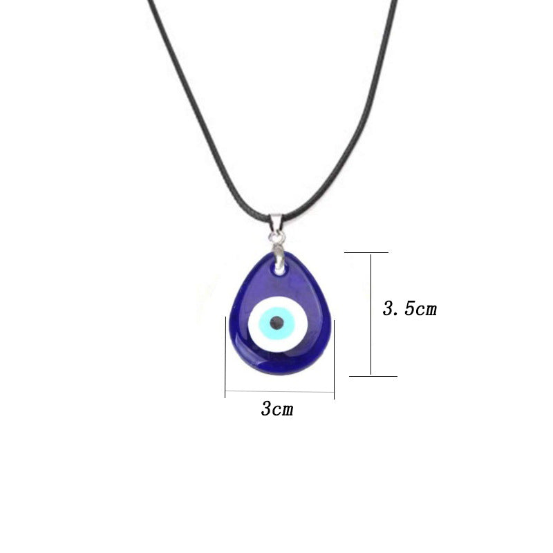 Men's And Women's Fashion Blue Devil's Eye Glass Necklace - 0 - Bijou Her - Color -  - 