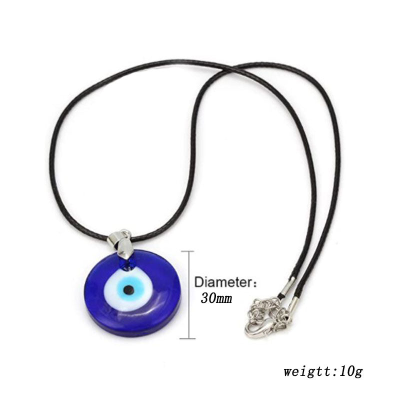 Men's And Women's Fashion Blue Devil's Eye Glass Necklace - 0 - Bijou Her -  -  - 