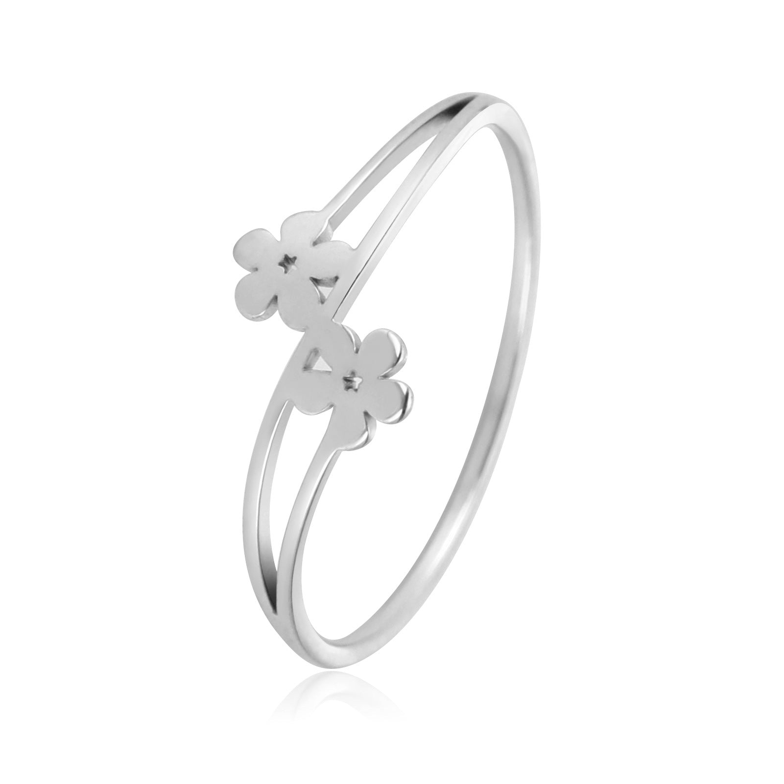 Two Flower Ladies Fashion Ring - 0 - Bijou Her - Color - Size - 