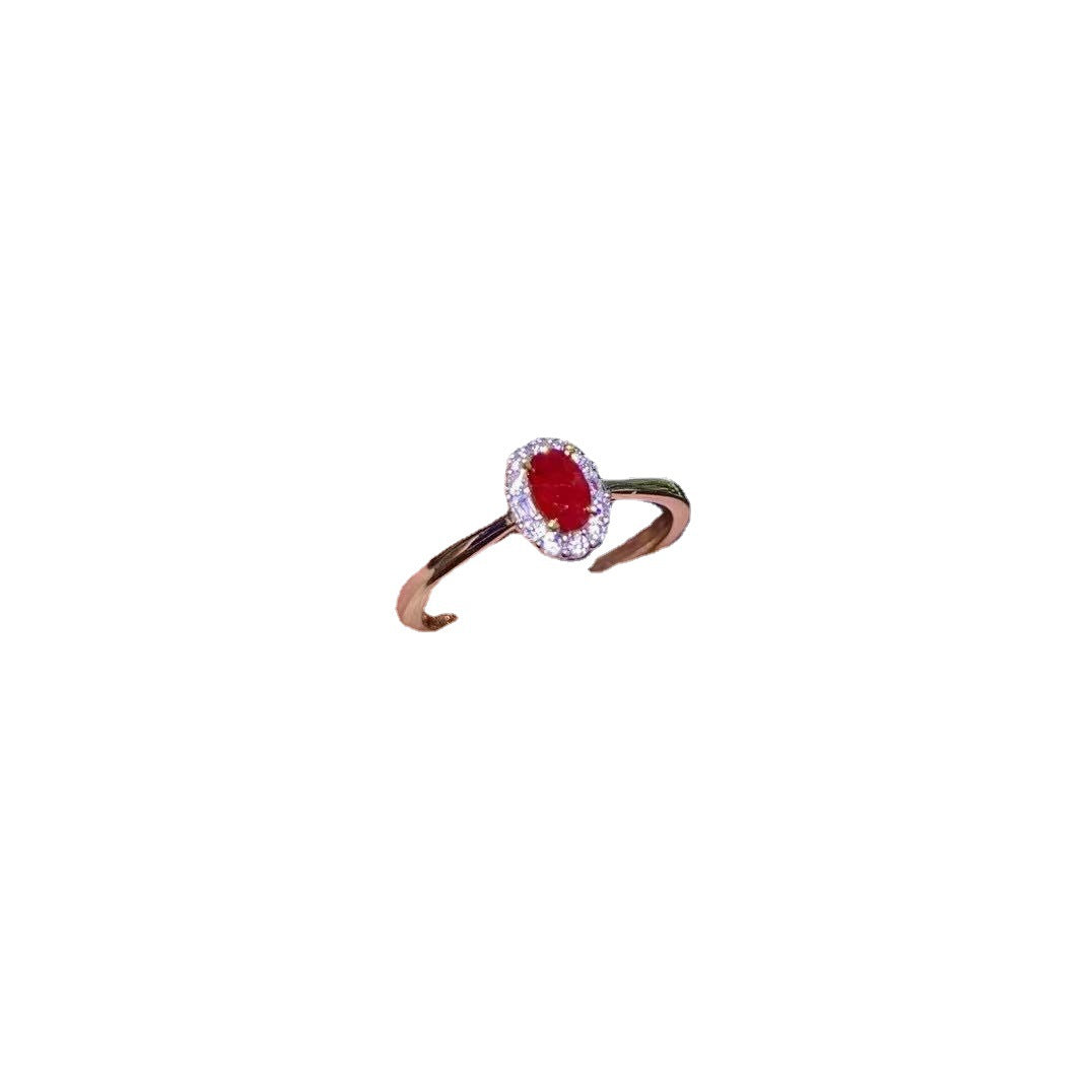 Natural Pigeon Blood Ruby Ring 925 Silver - 0 - Bijou Her - Color -  - 