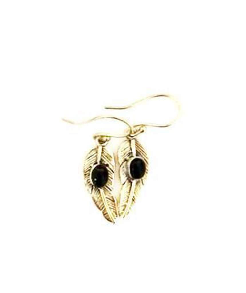 Handmade Feather Stone Leaf Dangling Earrings - Variety of Colors - Hypoallergenic & Adjustable - Jewelry & Watches - Bijou Her -  -  - 
