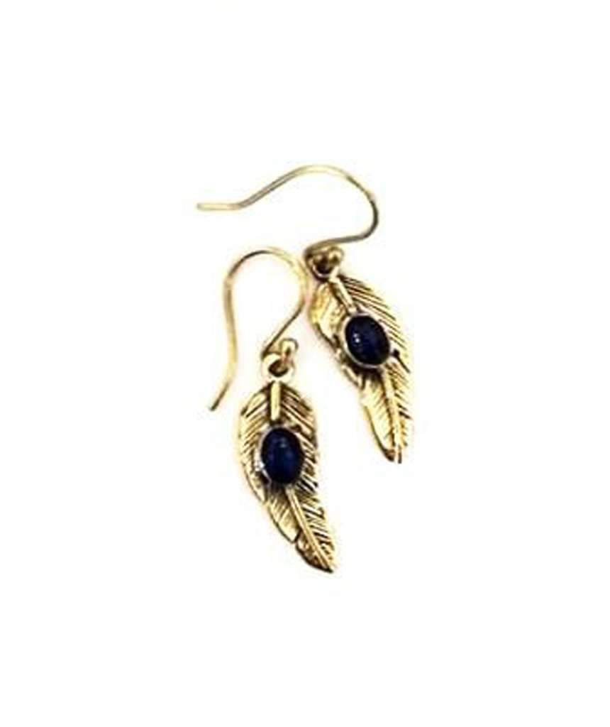 Handmade Feather Stone Leaf Dangling Earrings - Variety of Colors - Hypoallergenic & Adjustable - Jewelry & Watches - Bijou Her -  -  - 
