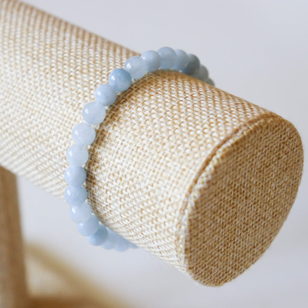 Natural Aquamarine Beaded Bracelet - 6mm Stones for Men and Women - Bracelets - Bijou Her -  -  - 