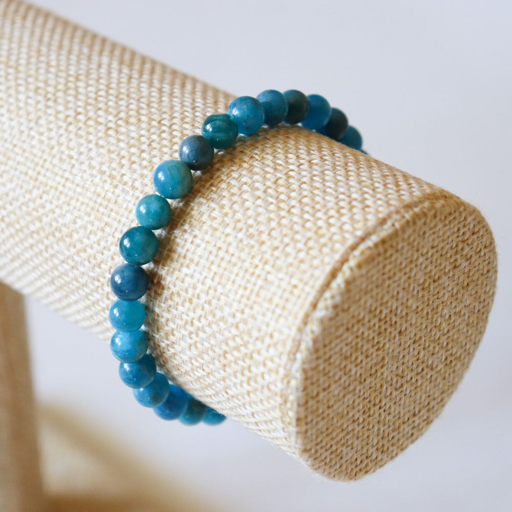 Handmade Blue Apatite Beaded Bracelet - 6mm Stones - Bracelets - Bijou Her -  -  - 