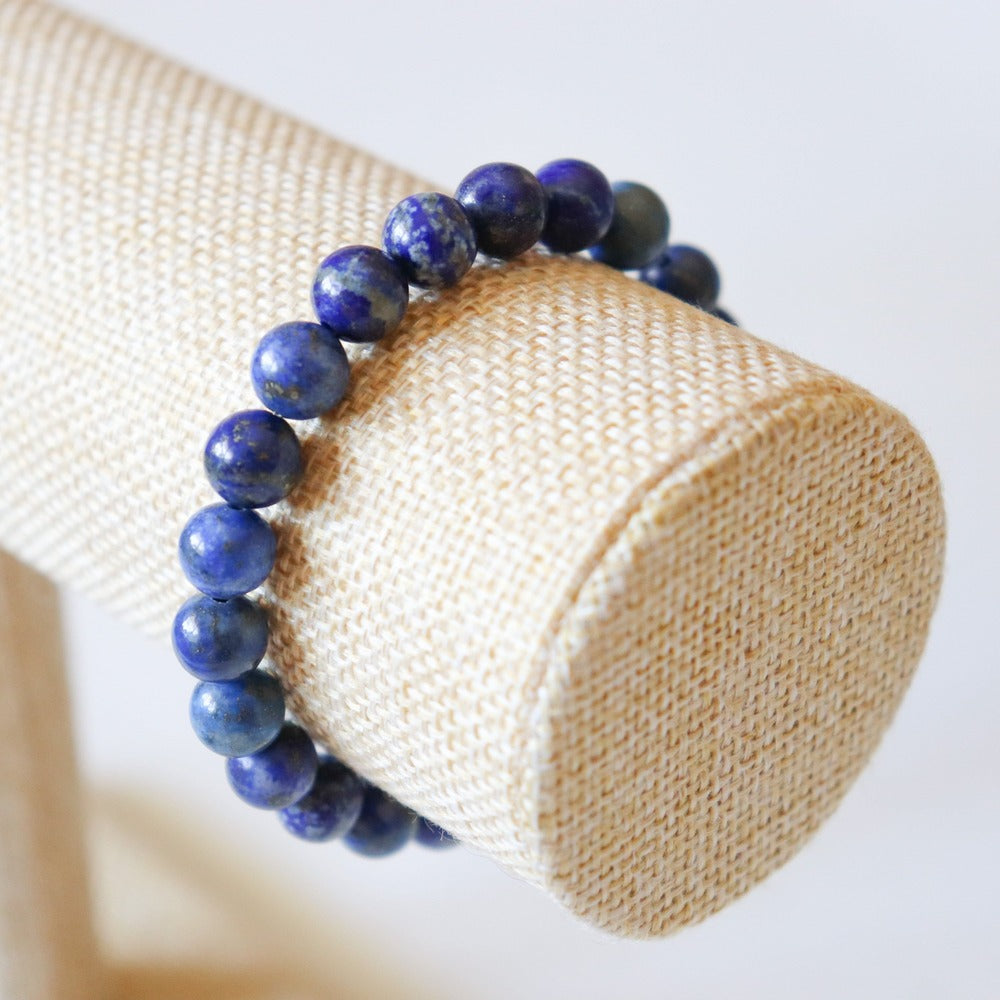 Lapis Lazuli Bracelet - 8mm Natural Stone Beads - Bracelets - Bijou Her -  -  - 