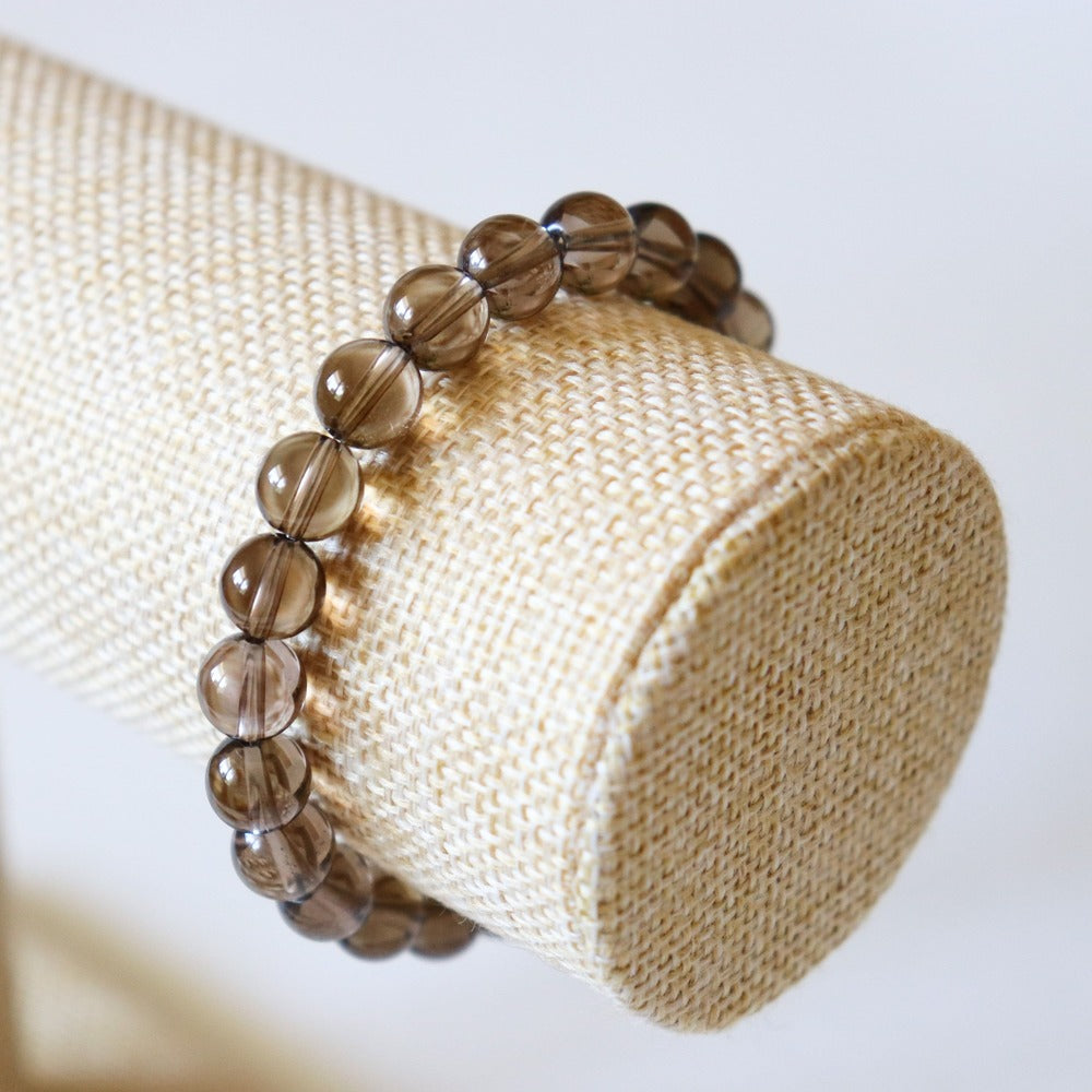 Handmade Smoky Quartz Beaded Bracelet - 8mm Natural Stones - Bracelets - Bijou Her -  -  - 