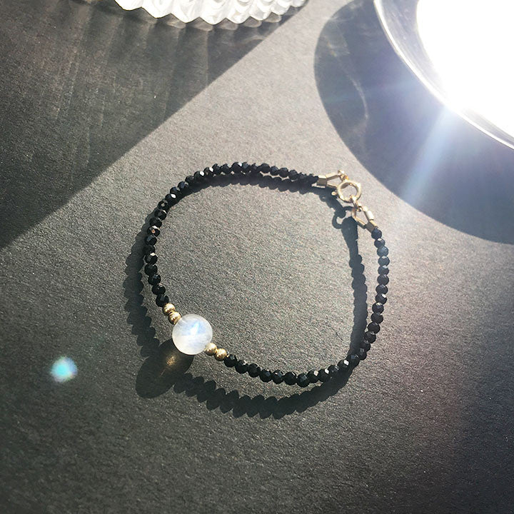 Natural Black Spinel Bracelet - 0 - Bijou Her -  -  - 