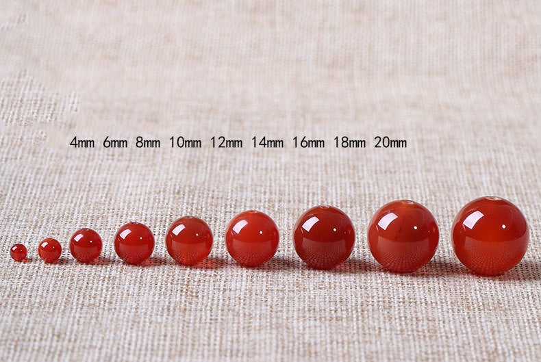 Natural 7A Red Agate Round Bead Loose Bead Long Chain - 0 - Bijou Her -  -  - 