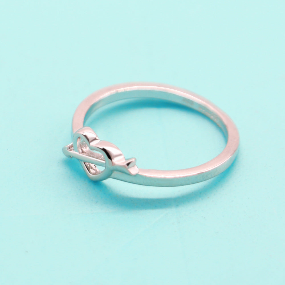 Korean Version Of The Heart Ring Female Plated Platinum Cupid Arrow - 0 - Bijou Her -  -  - 