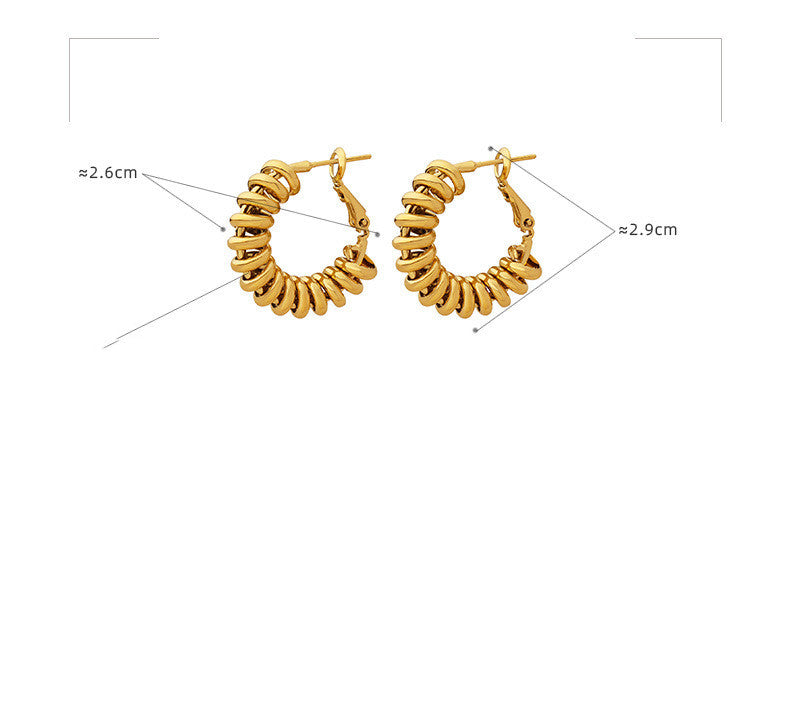 Round Center Spiral Female Earrings - 0 - Bijou Her -  -  - 